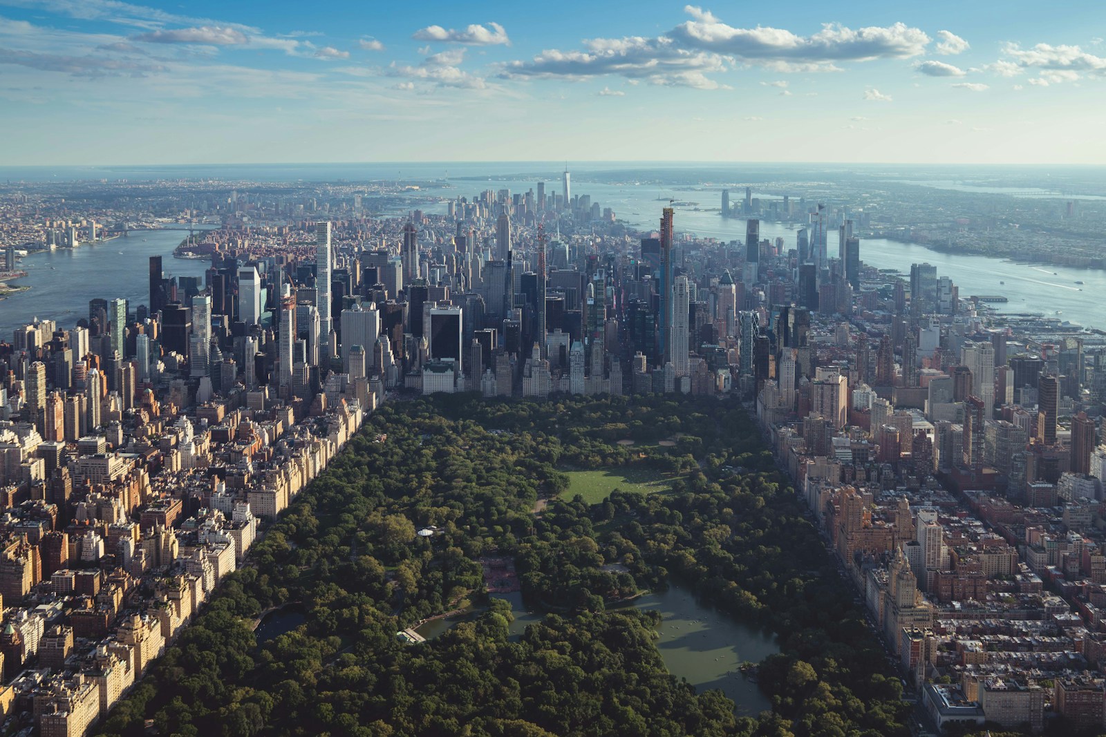 Vue aérienne de Manhattan et Central Park.
